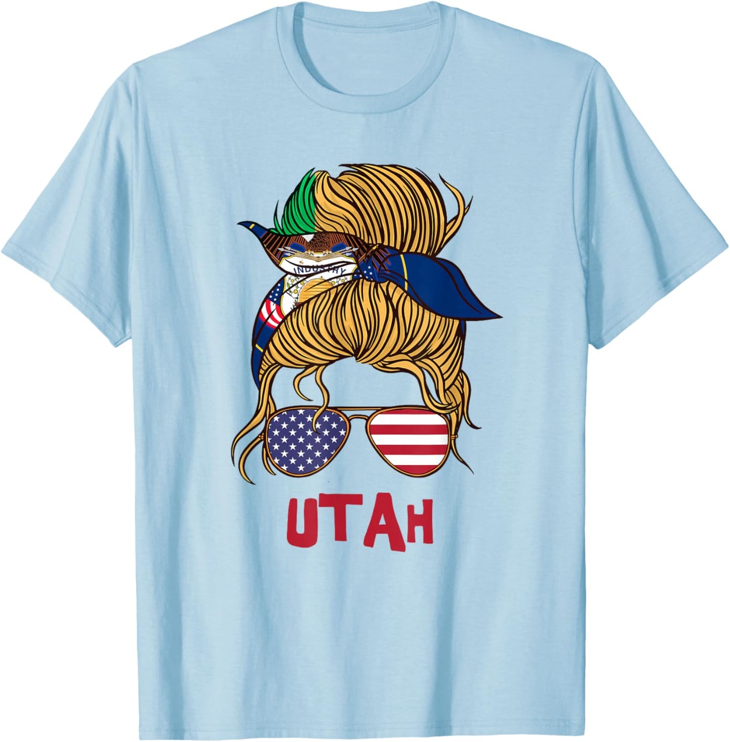 Utah for Girls Utah proud State Flag T-Shirt - T-Shirt | Light Blue