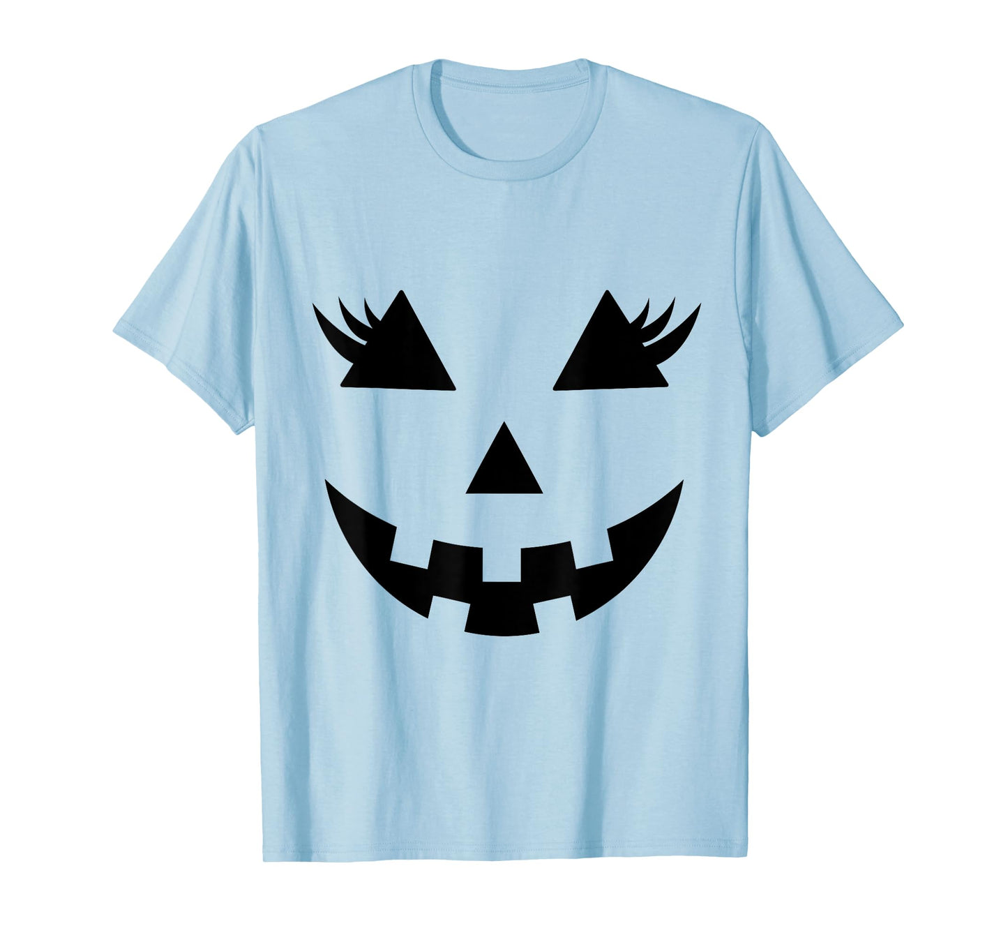 Jack O Lantern Face Pumpkin Eyelashes Hallowen Funny Costume T-Shirt