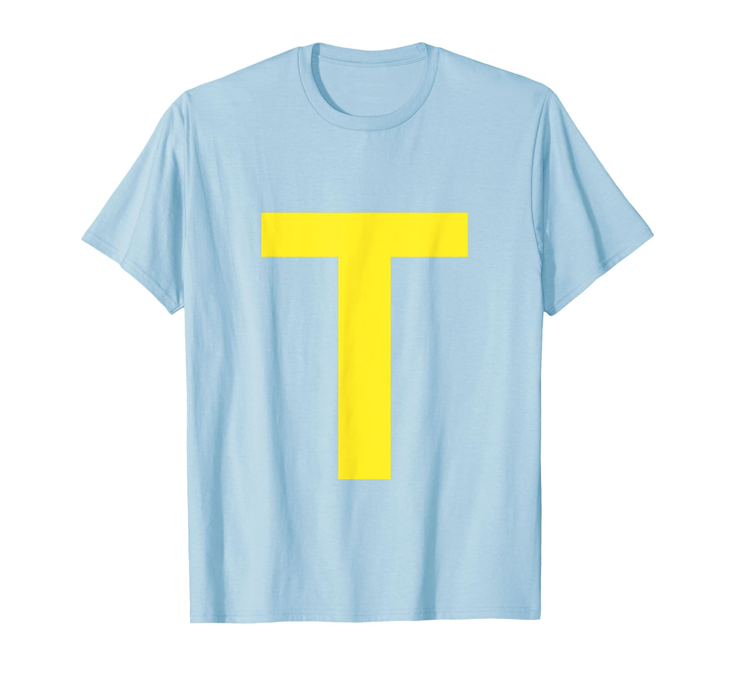 Letter T in Yellow on Green Costume Halloween Party T-Shirt