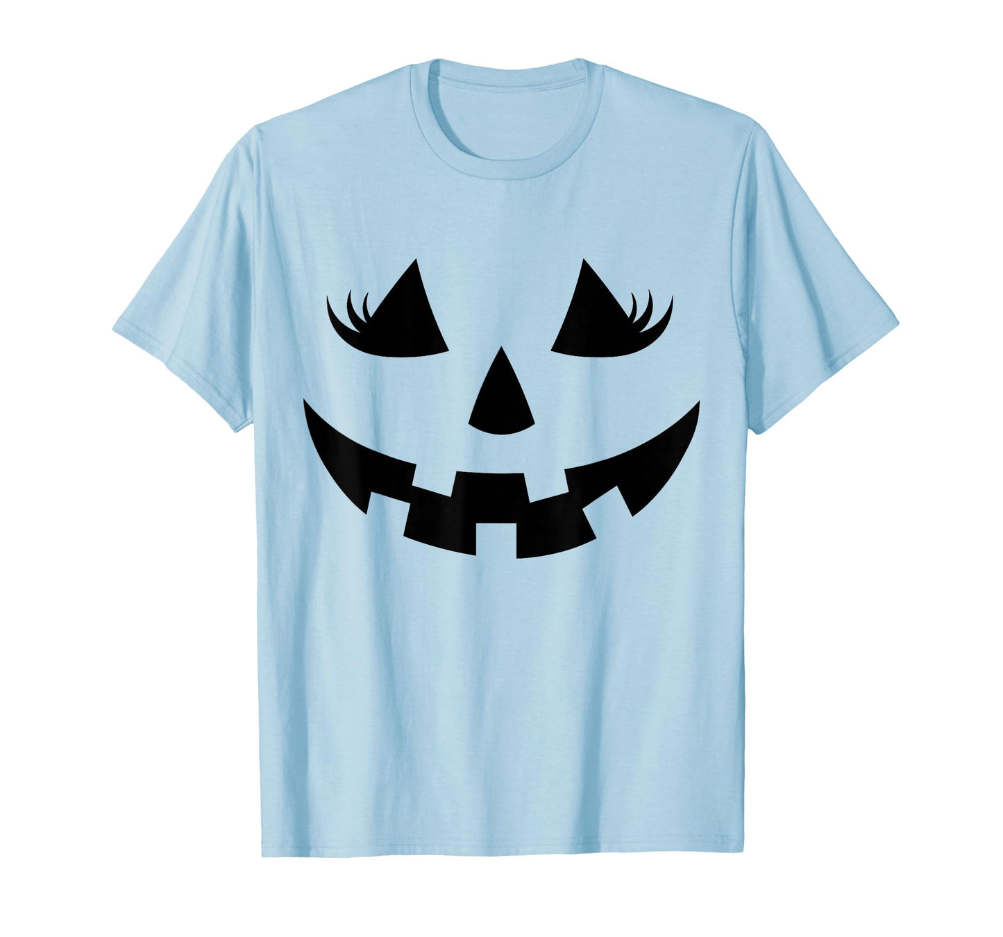 Jack O Lantern Face Pumpkin Eyelashes Hallowen Costume Funny T-Shirt