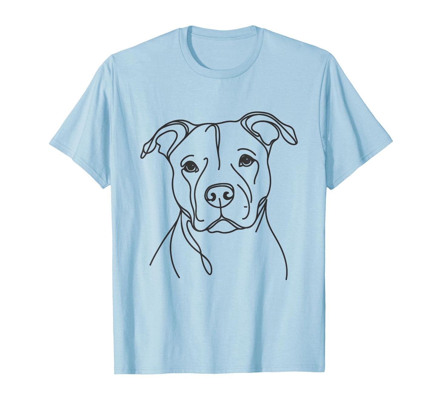 Line Art Dad Mom Dog - Pitbull Men Women T-Shirt