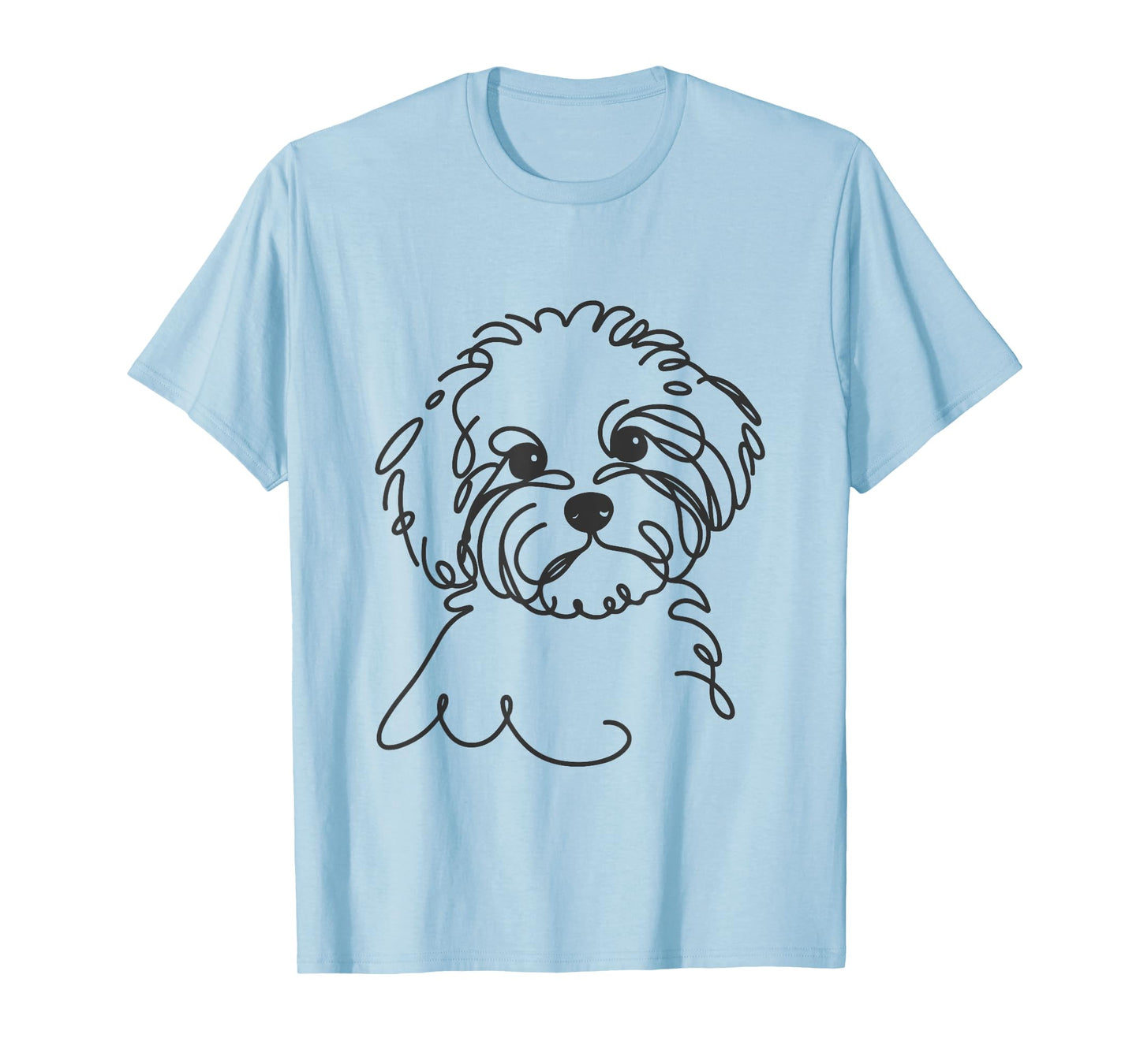 Line Art Dad Mom Dog - Maltipoo Men Women T-Shirt