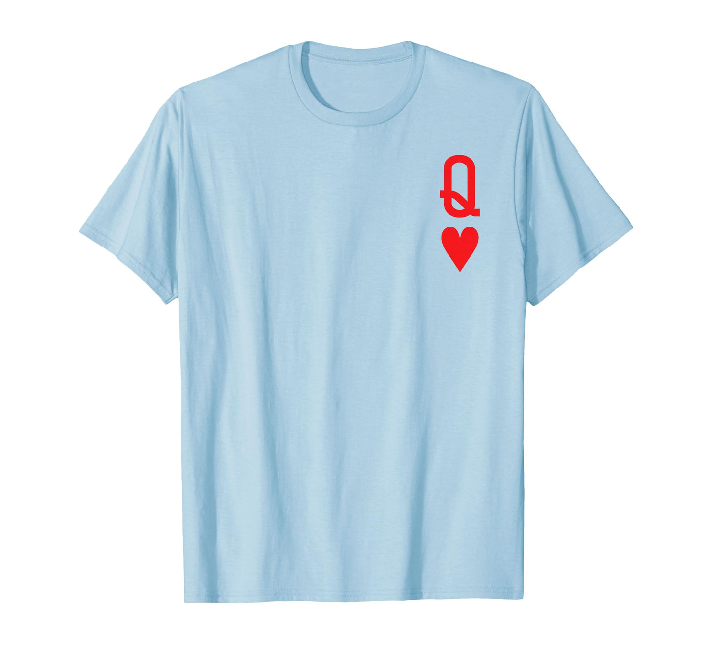 Queen of Hearts King of Heart Couple Matching Women Letter Q T-Shirt