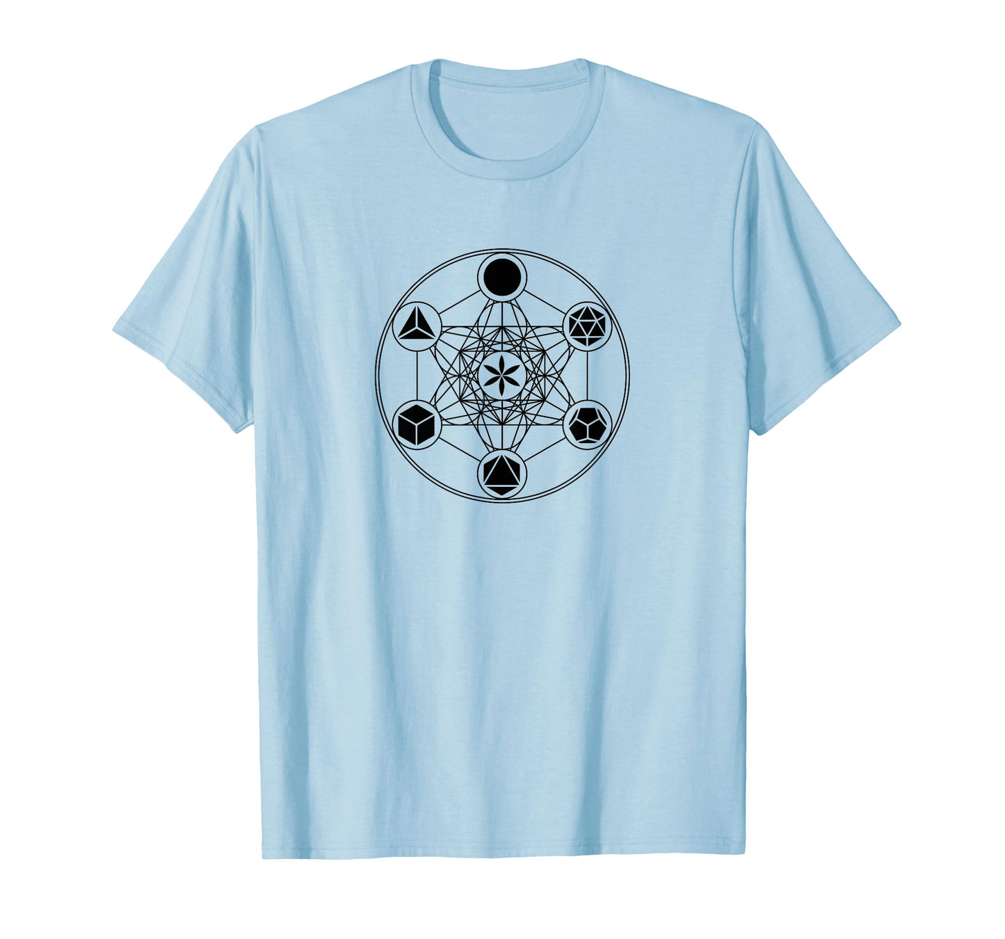 Sacred Geometry Yoga Metatrons Cube Platonic Solids T-shirt T-Shirt
