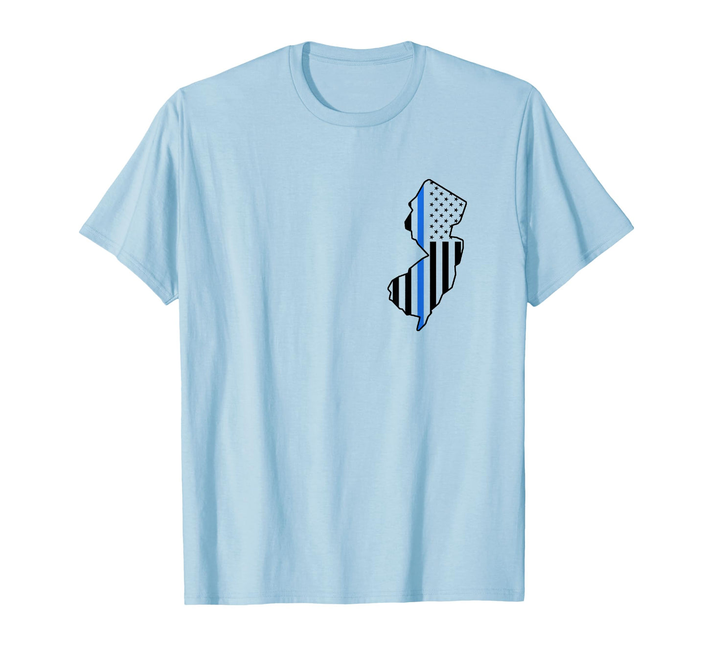 New Jersey US Thin Blue Line Flag Police State Trooper T-Shirt
