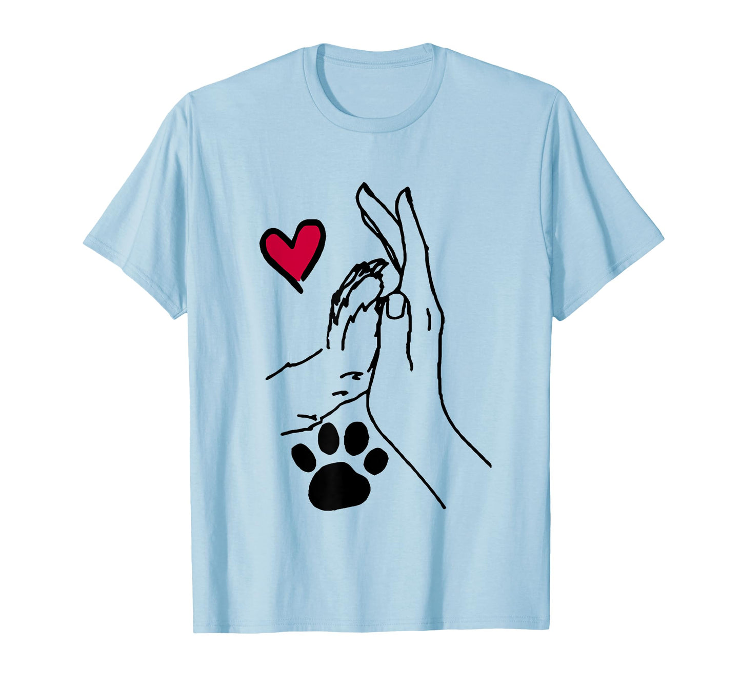 Human And Dog Or Cat Paw High Five Dog Human Friendship T-Shirt