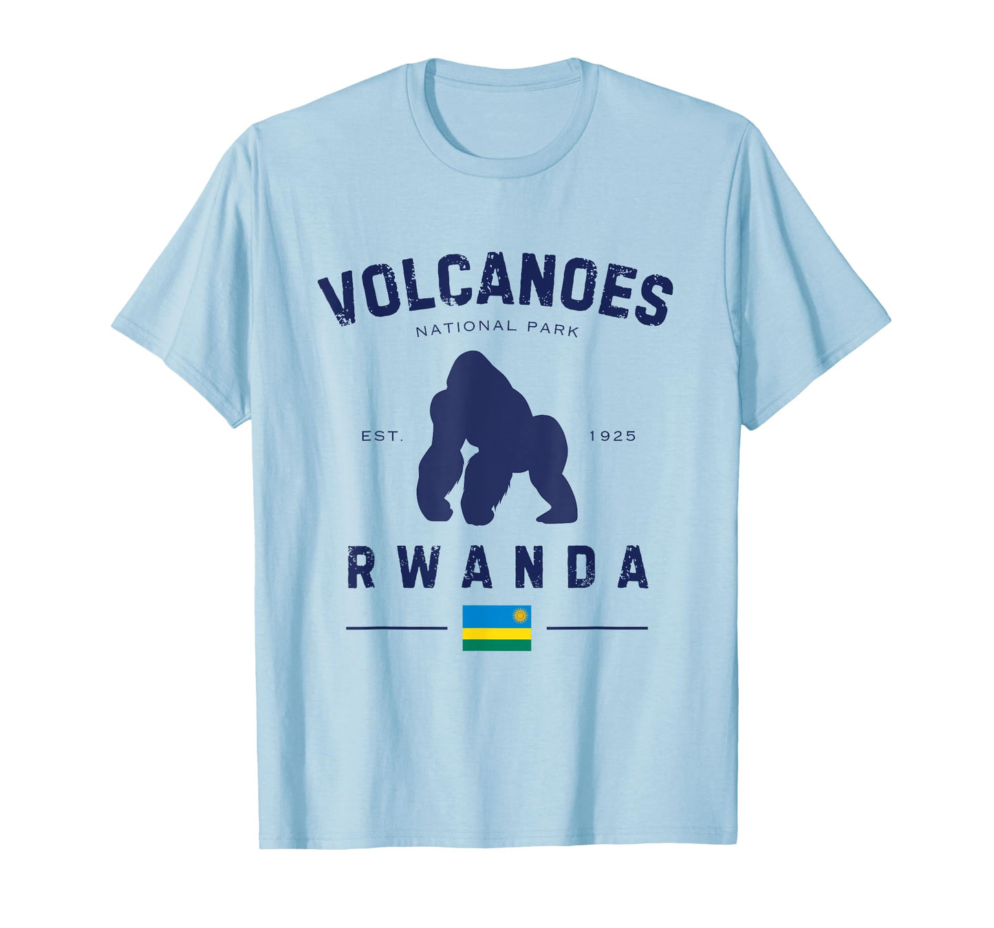 Volcanoes National Park Rwanda Flag Virunga Gorilla Safari T-Shirt