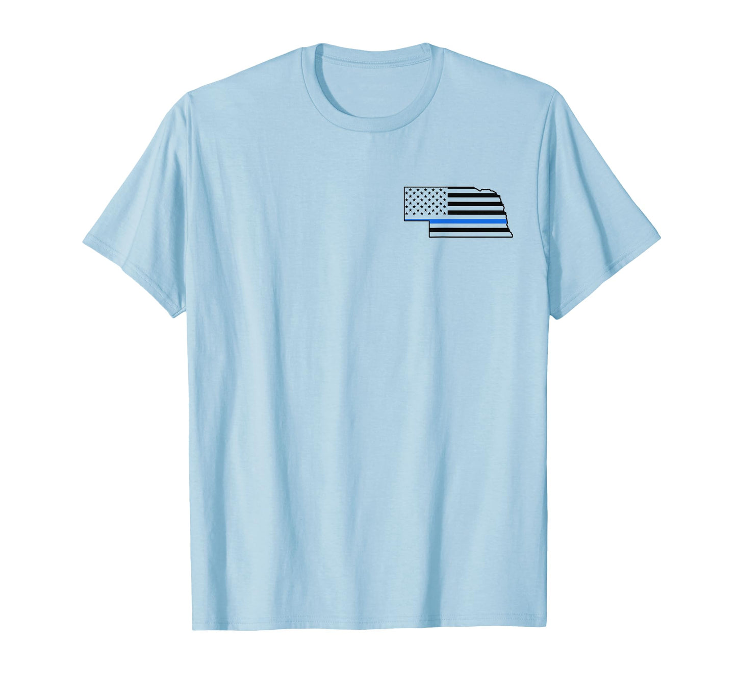 Nebraska US Thin Blue Line Flag Police State Trooper T-Shirt