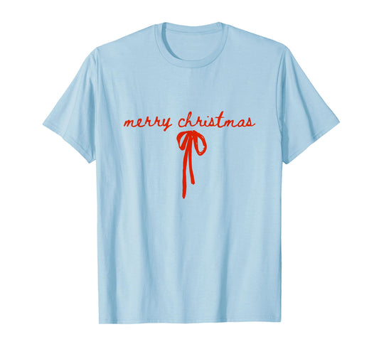 Coquette Bow Christmas Merry Christmas Xmas Family Pajama T-Shirt
