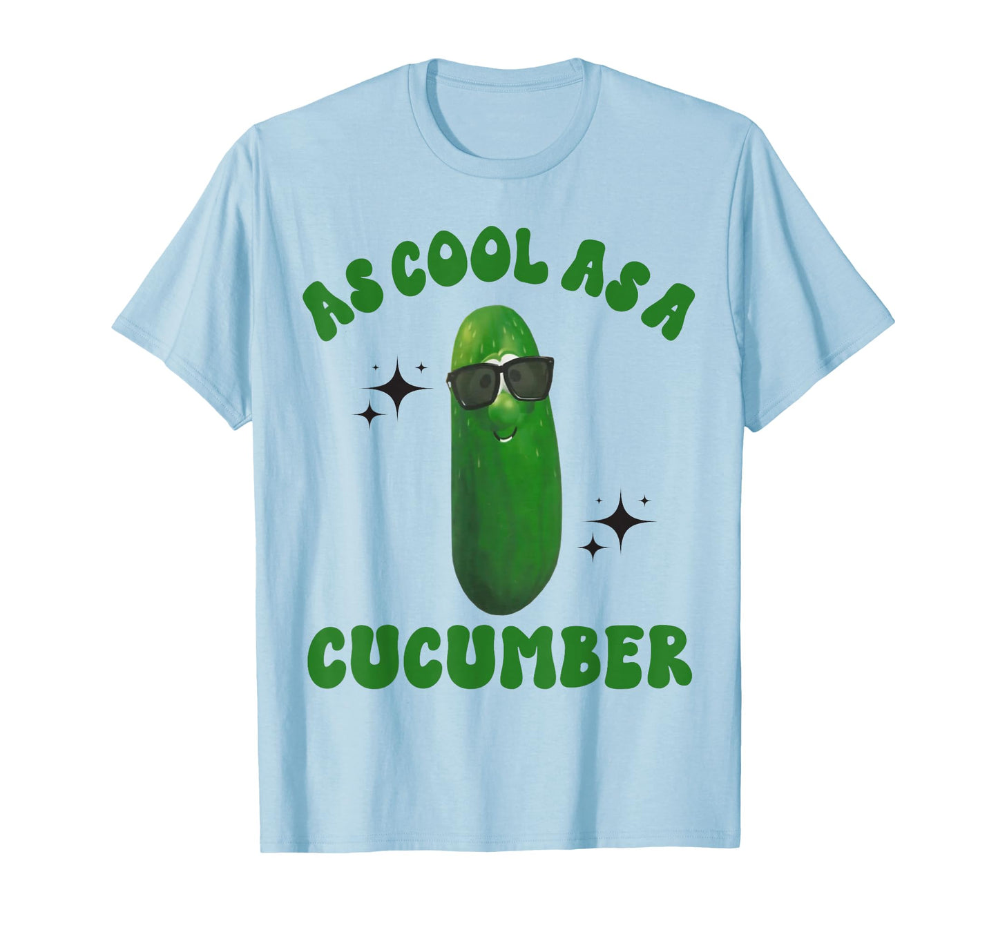 As Cool As a Cucumber Funny Cucumber In Sunglusses Design T-Shirt, Small, Grey