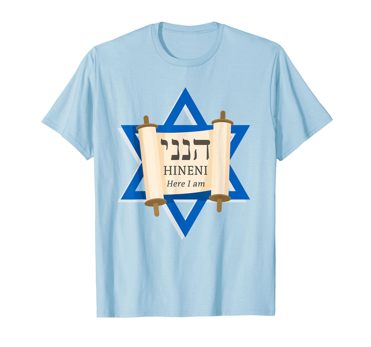 HINENI Here I Am – Hebrew Star of David Christian Faith T-Shirt