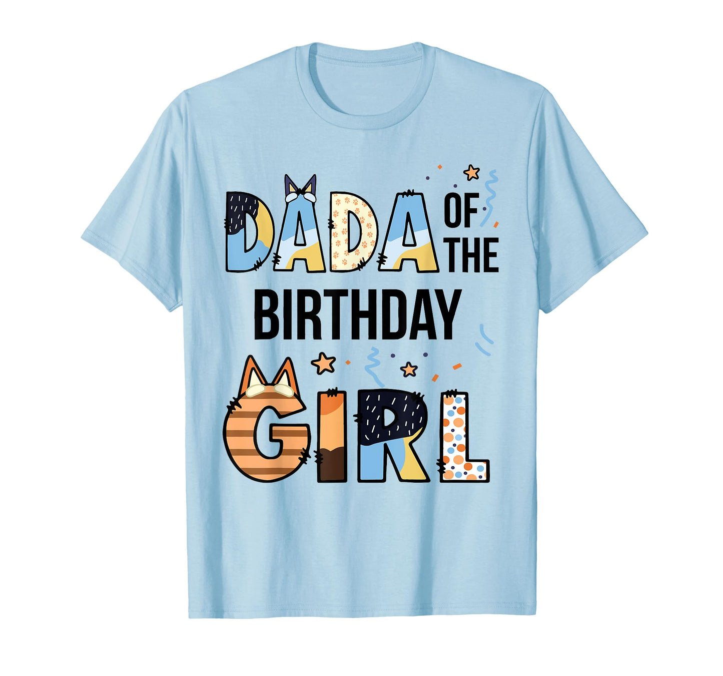 Dada Of The Birthday Girl Party Blue Dog Lover Matching T-Shirt