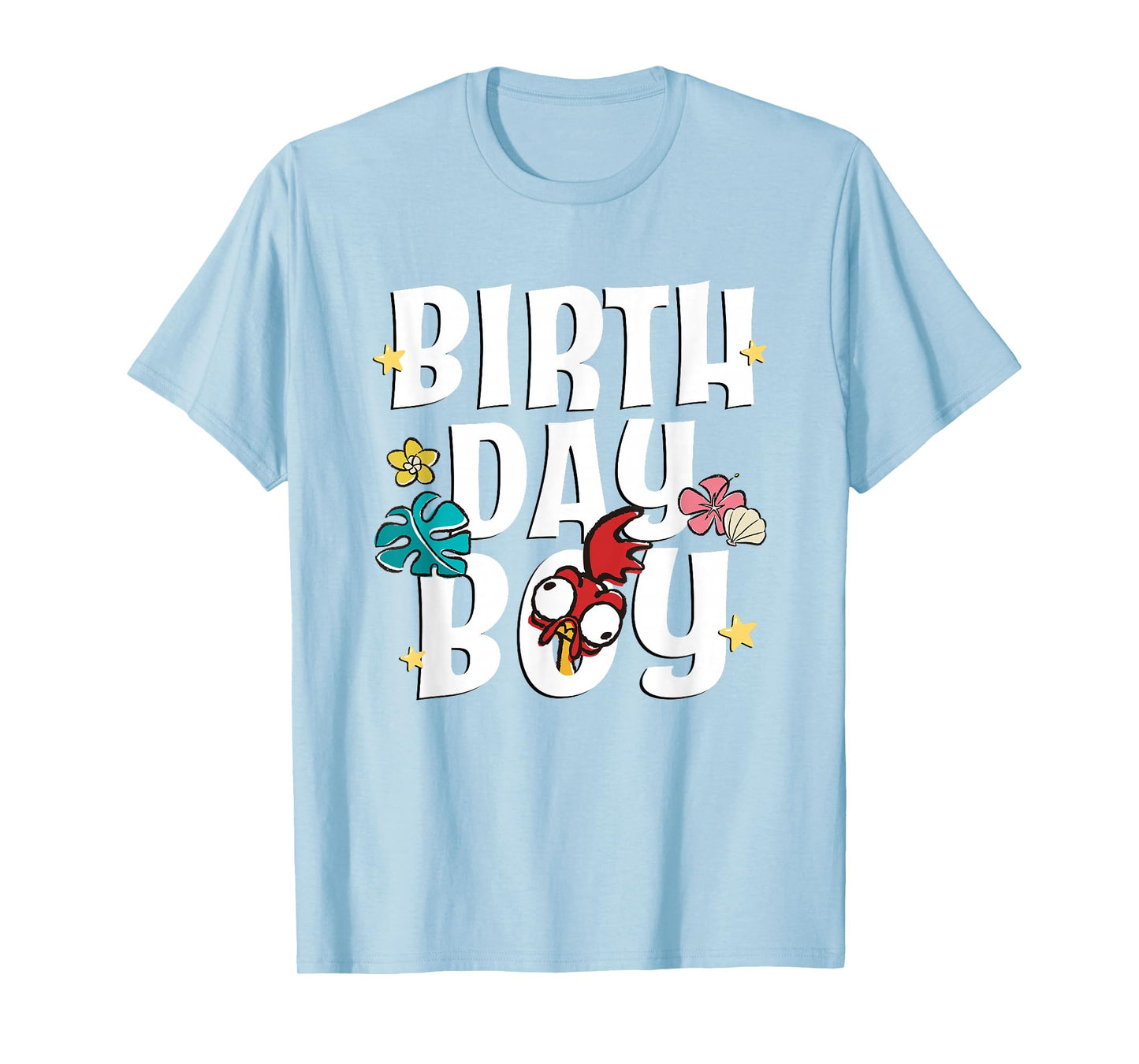 Disney Moana Birthday Boy Cute Hei Hei Big Chest Text Logo T-Shirt