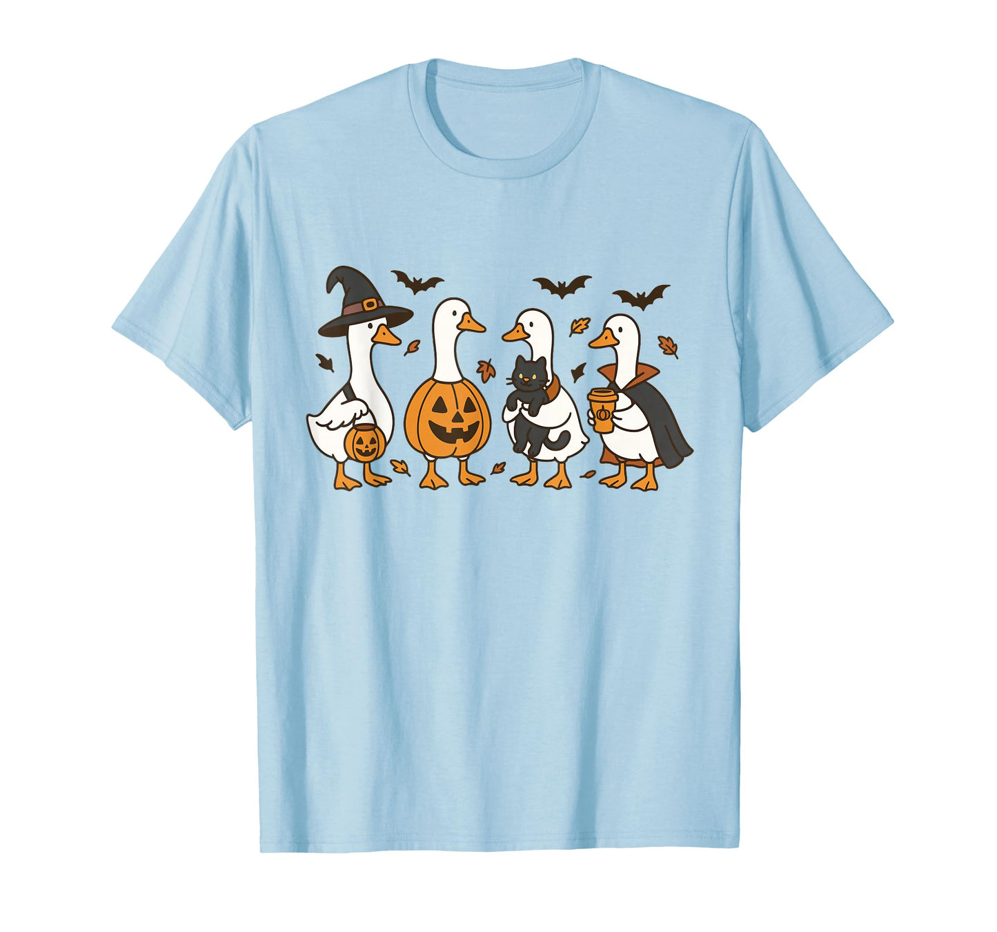 Halloween Goose Ghost Witch Pumpkin Costume Spooky Fall T-Shirt