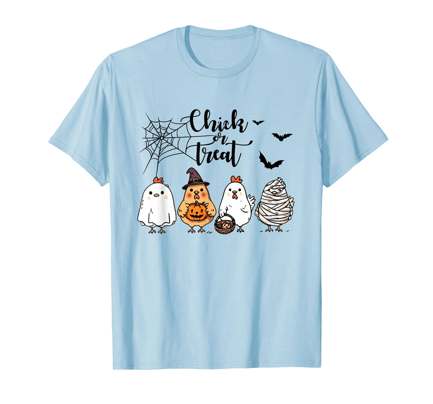 Funny Chicken Halloween Chick Or Treat Women Men Kids T-Shirt