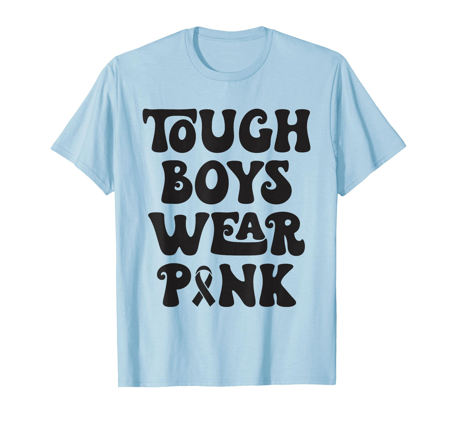 Tough Boys Wear Pink Funny Breast Cancer Awareness Men Kids T-Shirt