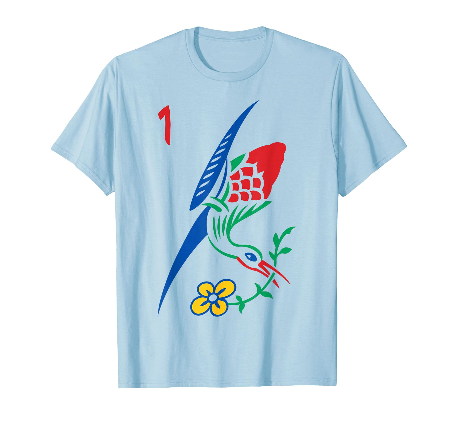 Chinese Mahjong Game Tile One Bamboo Sozu Bird Mens Womens T-Shirt