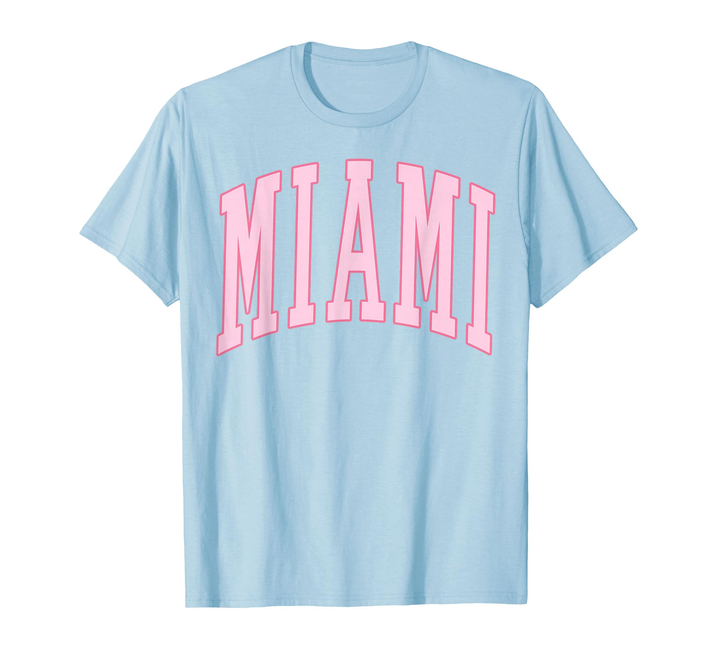 Miami Vintage Preppy Varsity Pink Sports T-Shirt