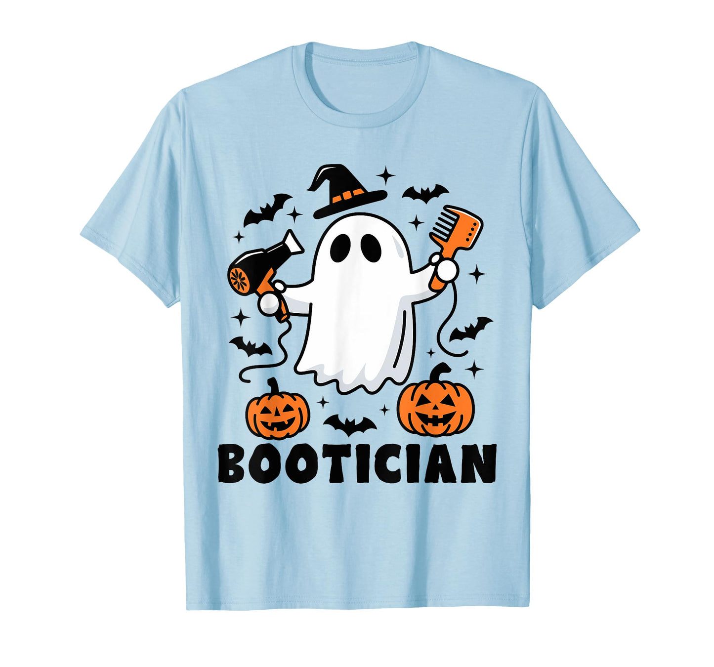 Bootician Funny Beautician Halloween Ghost Hair Stylist T-Shirt