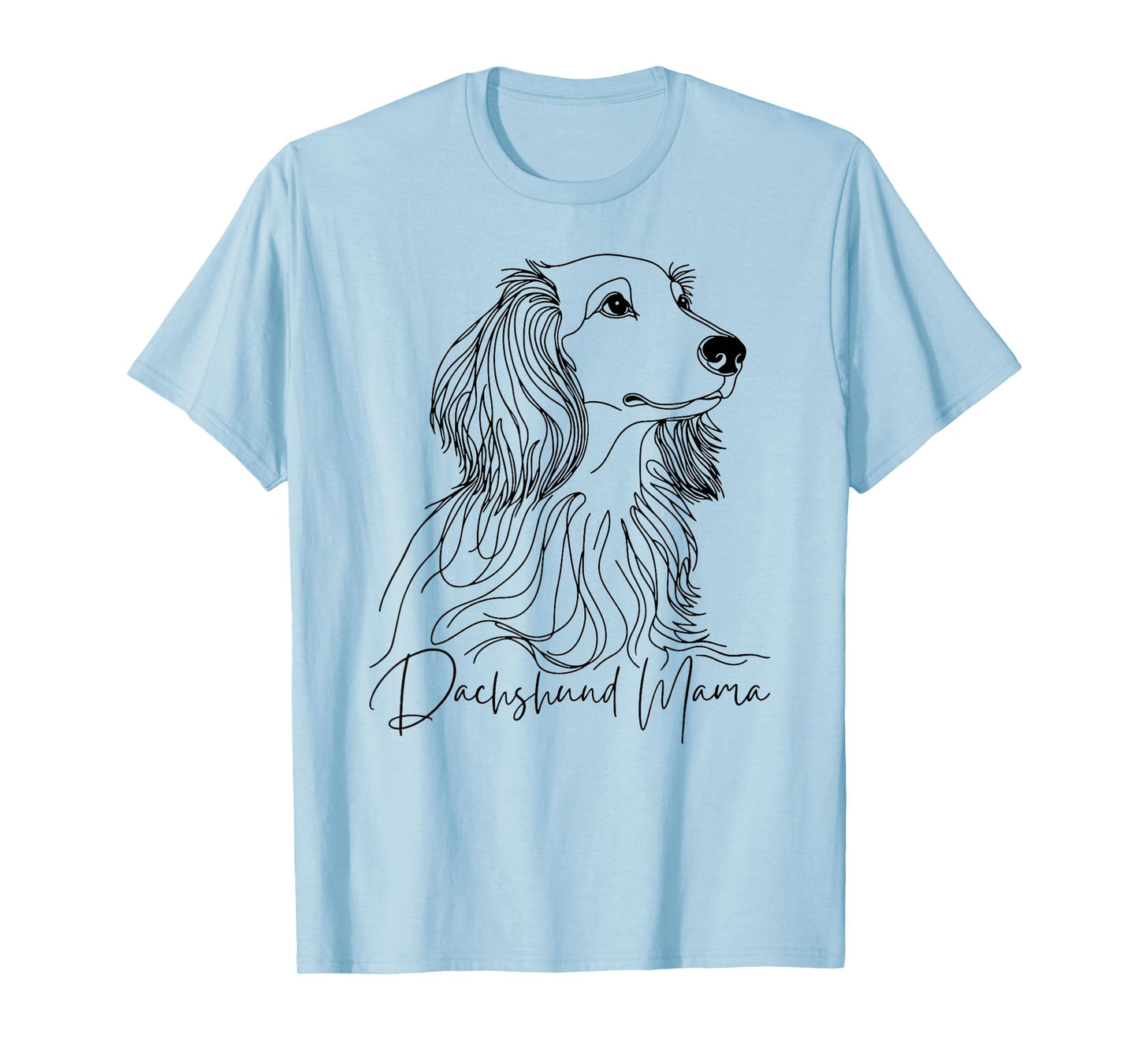Dachshund Mama Long Haired Dachshund Line Art Dog Artistic T-Shirt