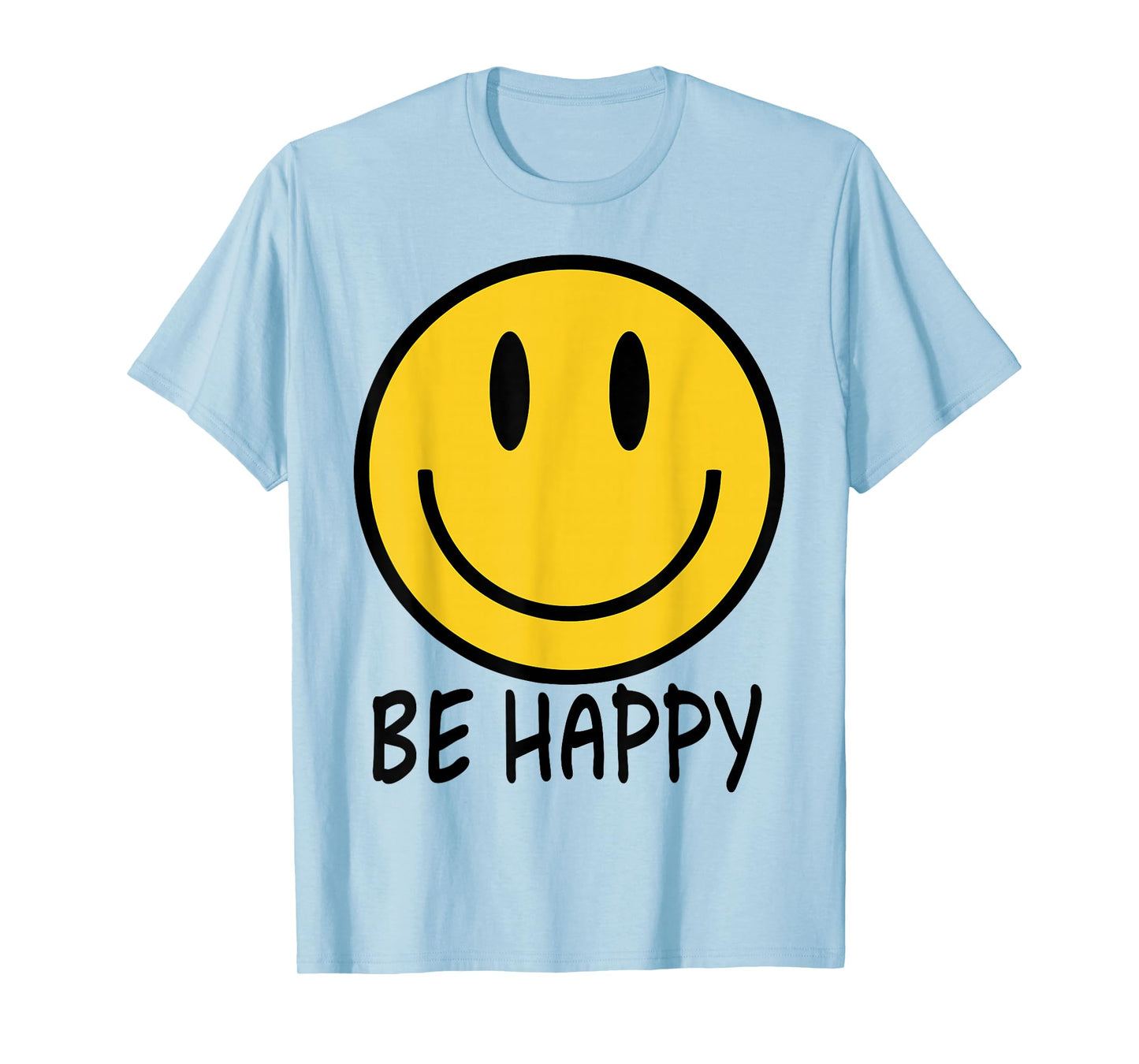 Be Happy 70s 80s Yellow Smile Face Happy Smiling Face Kids T-Shirt