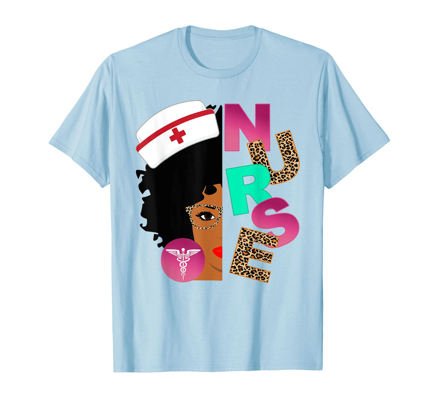 Black Strong Nurse Afro Love Melanin African American Women T-Shirt