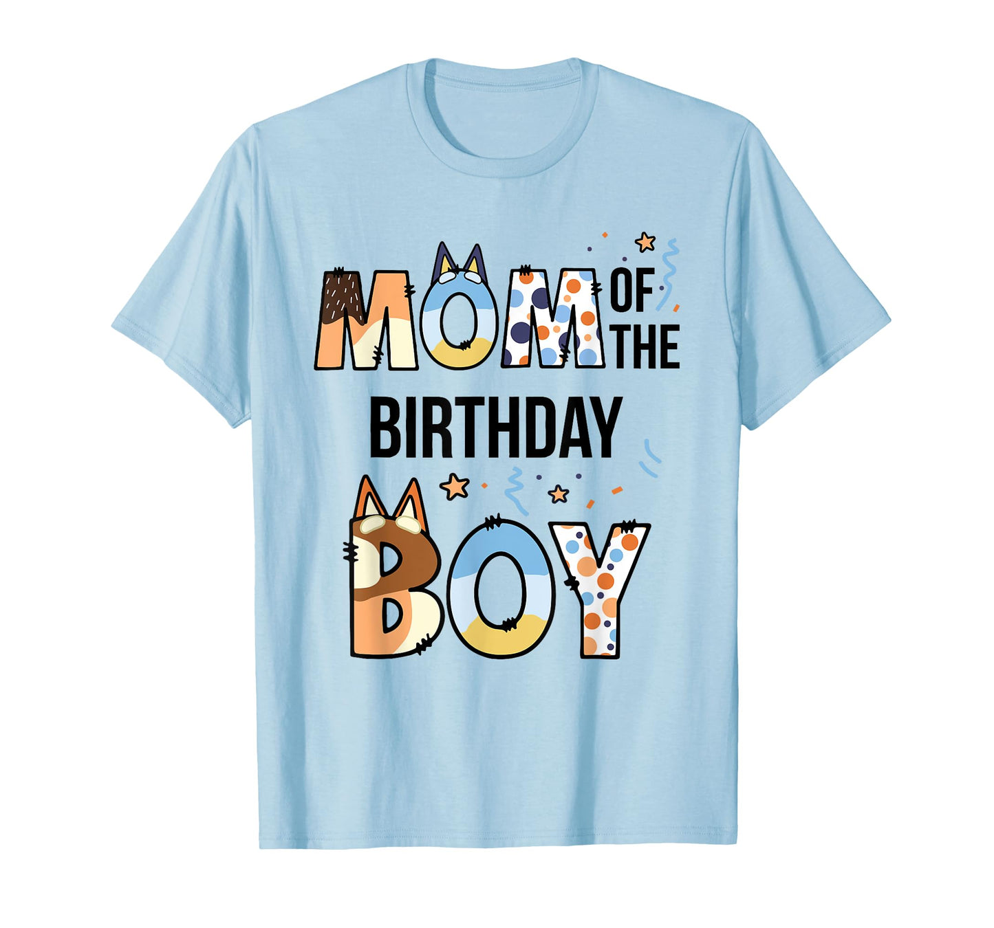 Mom Of The Birthday Boy Party Blue Dog Lover Matching T-Shirt