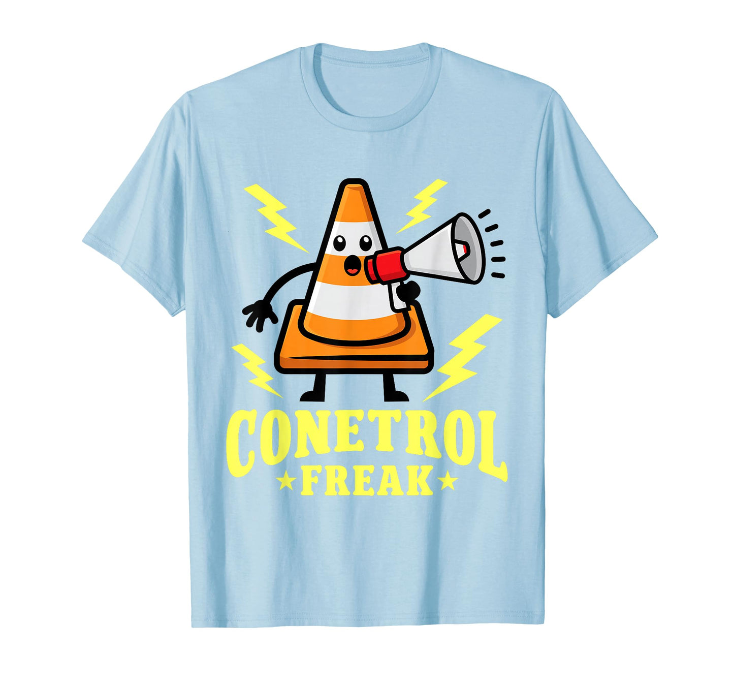 Funny Halloween Orange Traffic Cone Conetrol Freak T-Shirt