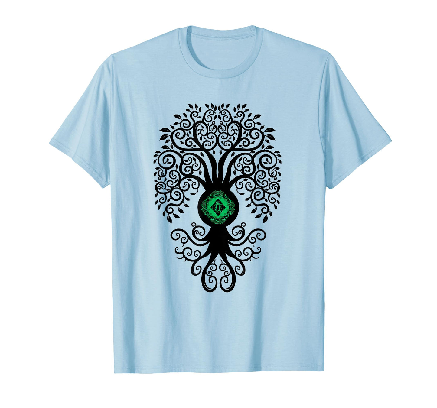 Bodhi Tree with Anahata Symbol Yoga Tshirt T-Shirt