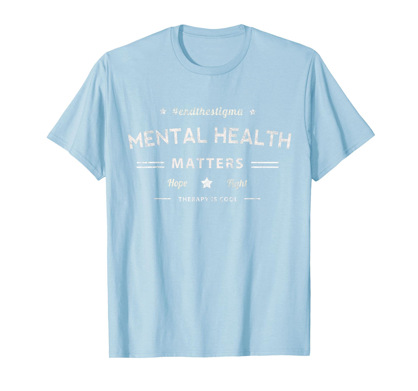 Vintage MENTAL HEALTH MATTERS Hope & Fight Therapy Cool Yoga T-Shirt