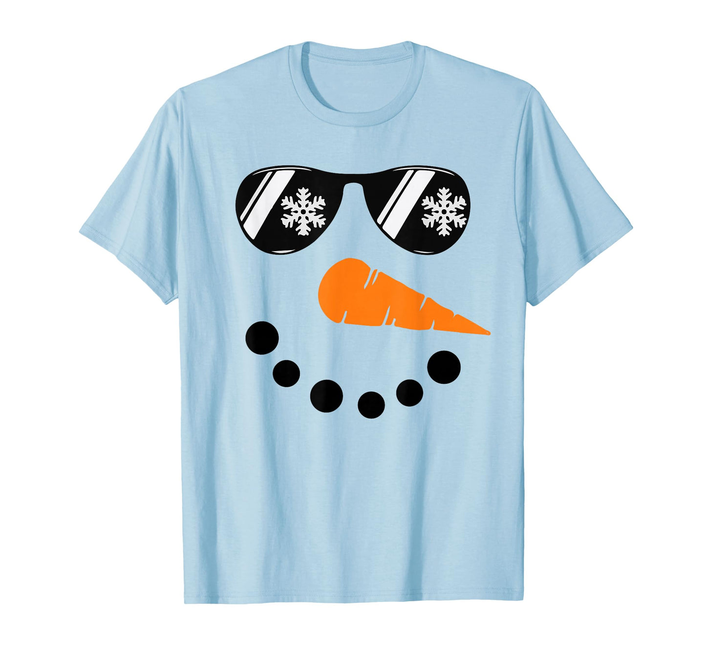 Snowman Face Winter Christmas for Men Boys and Kids T-Shirt