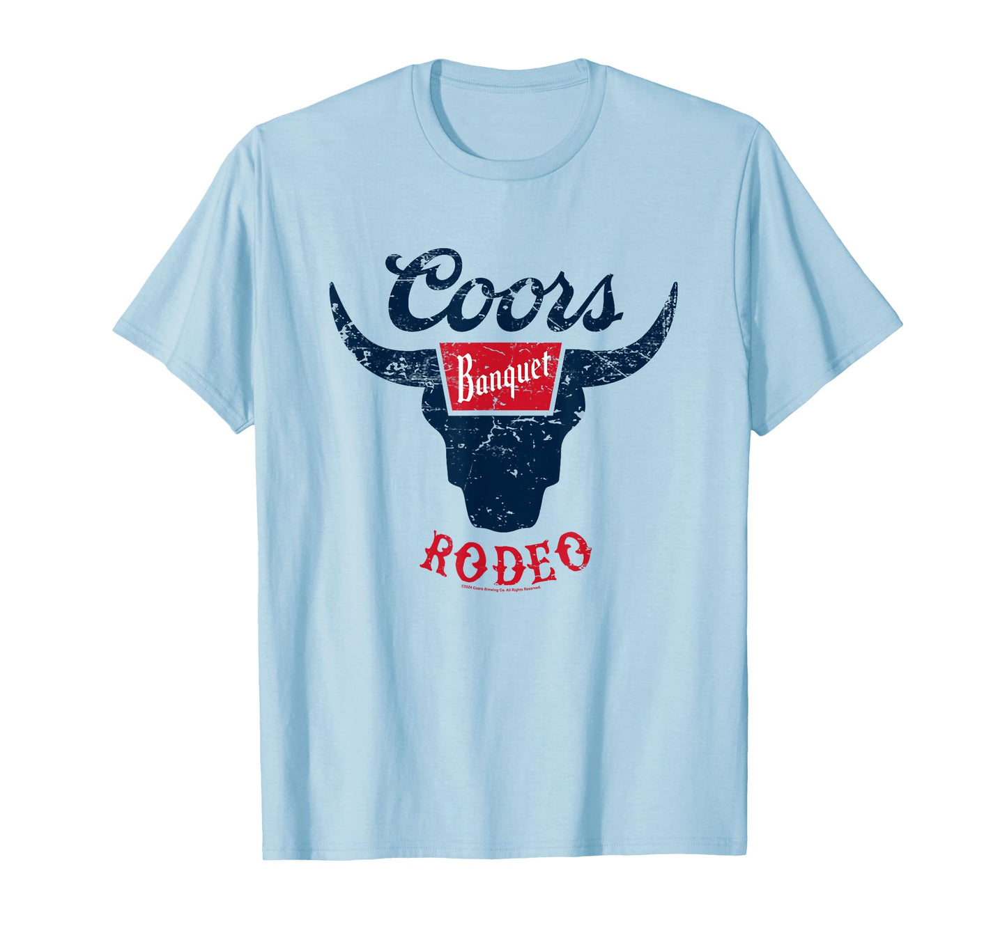 Coors Banquet Rodeo Distressed Bull Horns Badge T-Shirt
