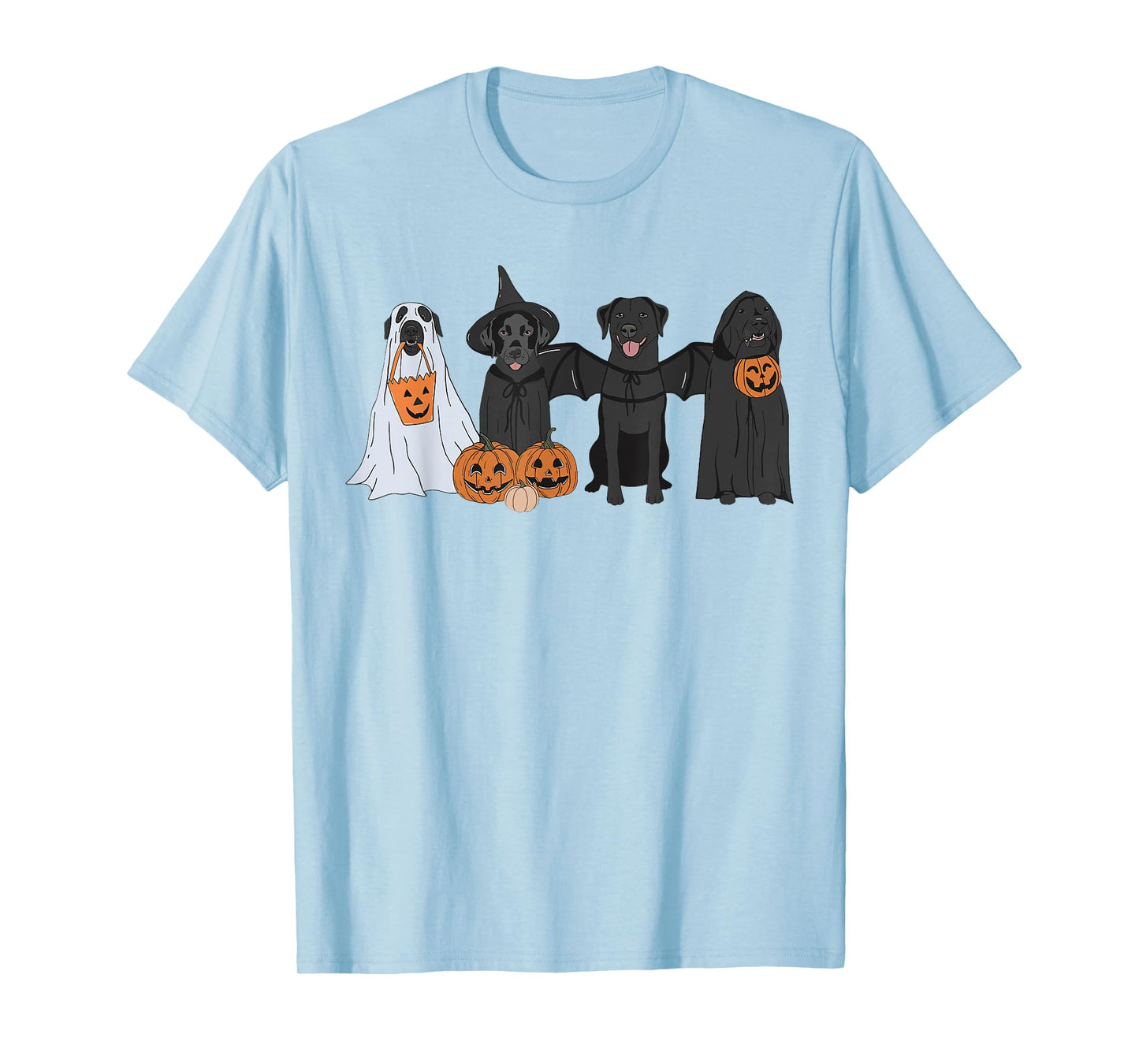 Cute Black Labrador Dog Halloween Pumpkin Labrador Dog Mom Men Women T-Shirt