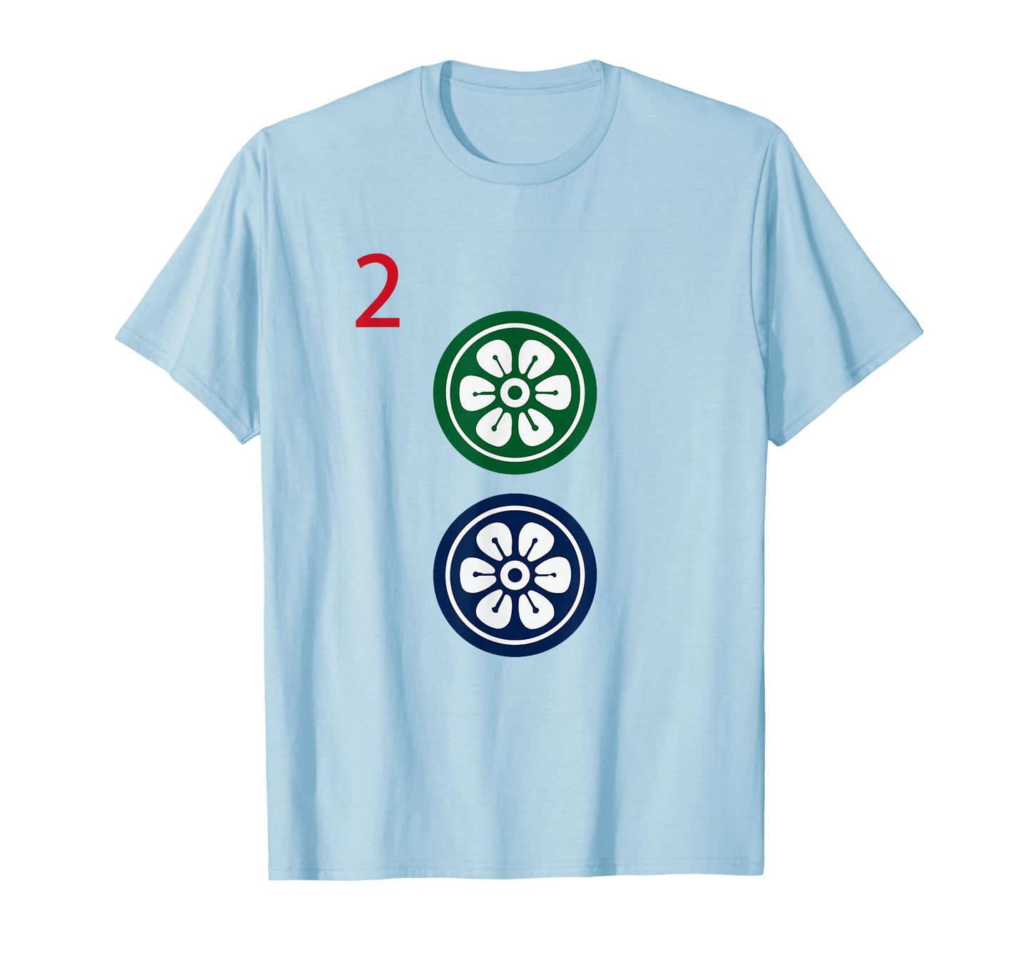 Chinese Mah Jong Dots Pinzu Two Tile Mahjong Costume T-Shirt