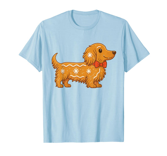 Gingerbread Long Hair Dachshund Christmas Pajama Toddler Boy T-Shirt