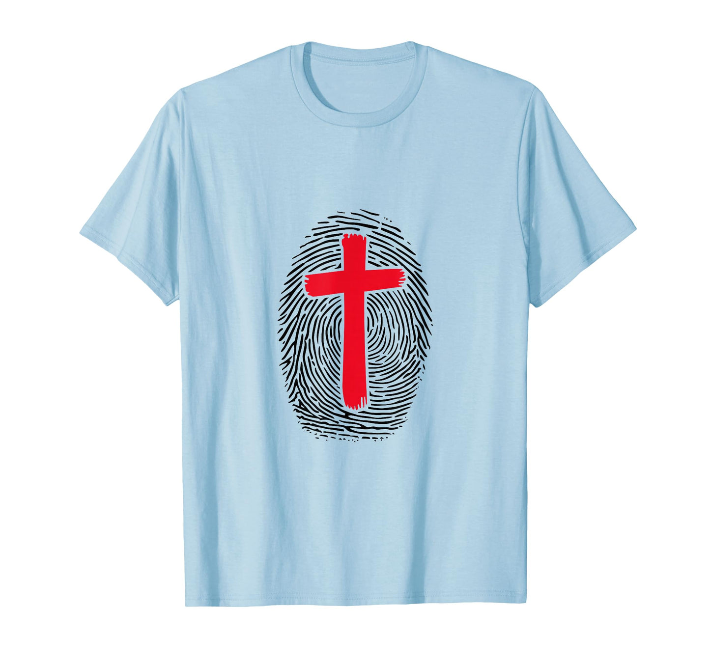 Christian Fingerprint Cross Religious Belief Faith T-Shirt