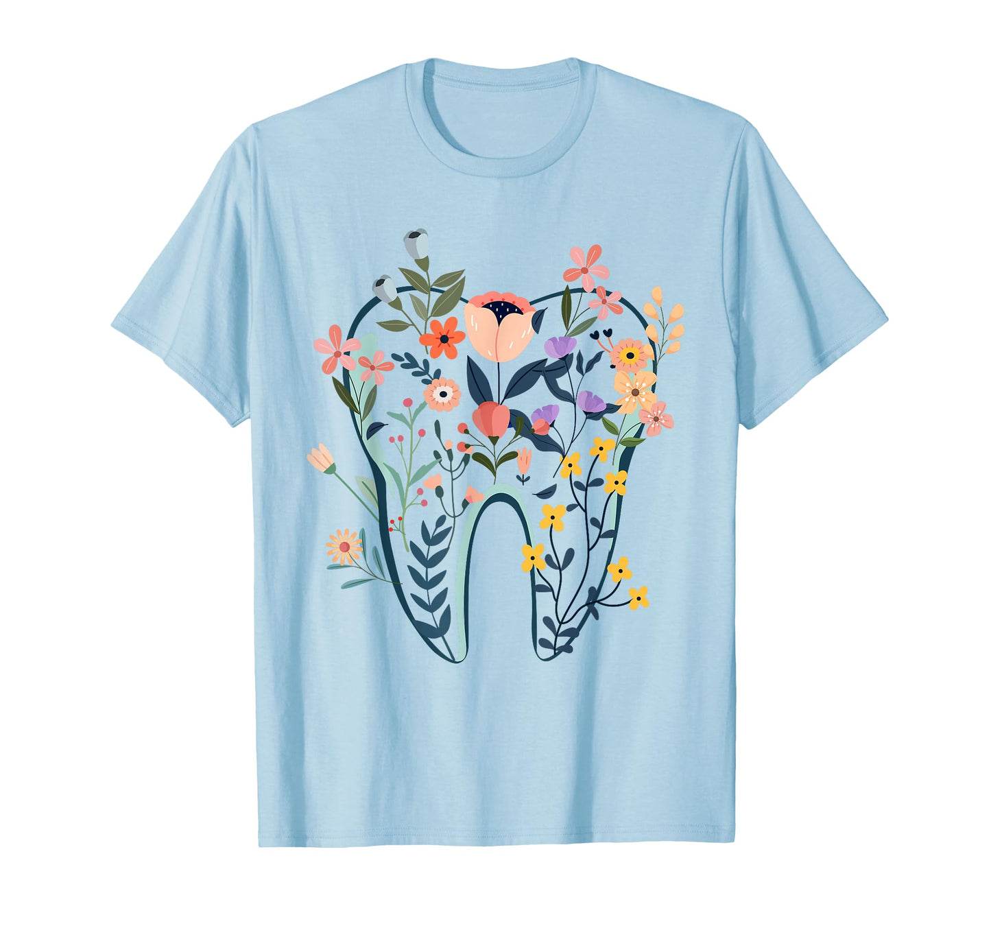 Floral Tooth, Boho Flower Dental Student Dental Assistant T-Shirt