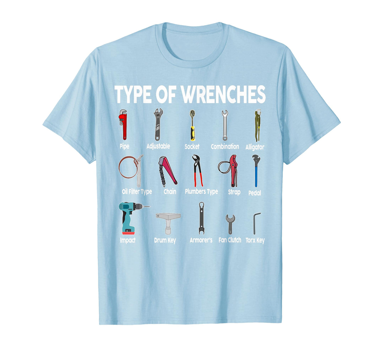 Toddler Mechanic-Shirt Types of Wrenches Technician Kids Boy T-Shirt