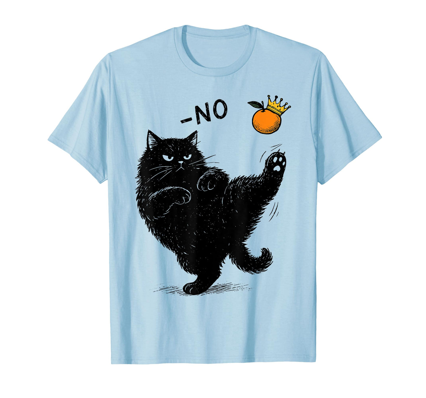 No Kings in America Black Cat Funny Political Meme T-Shirt for Men Women Kids