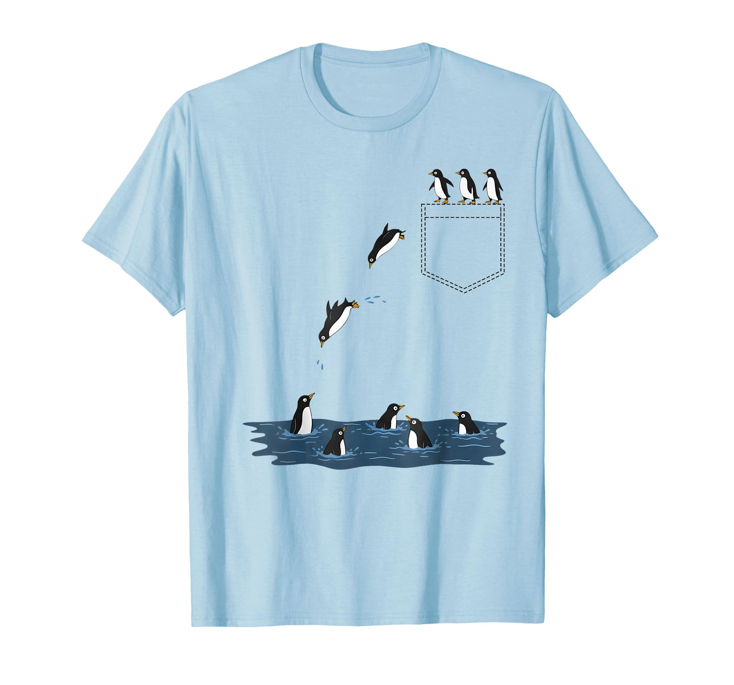 Funny Penguin Pocket Cute Diving Penguin for Animal Lover T-Shirt