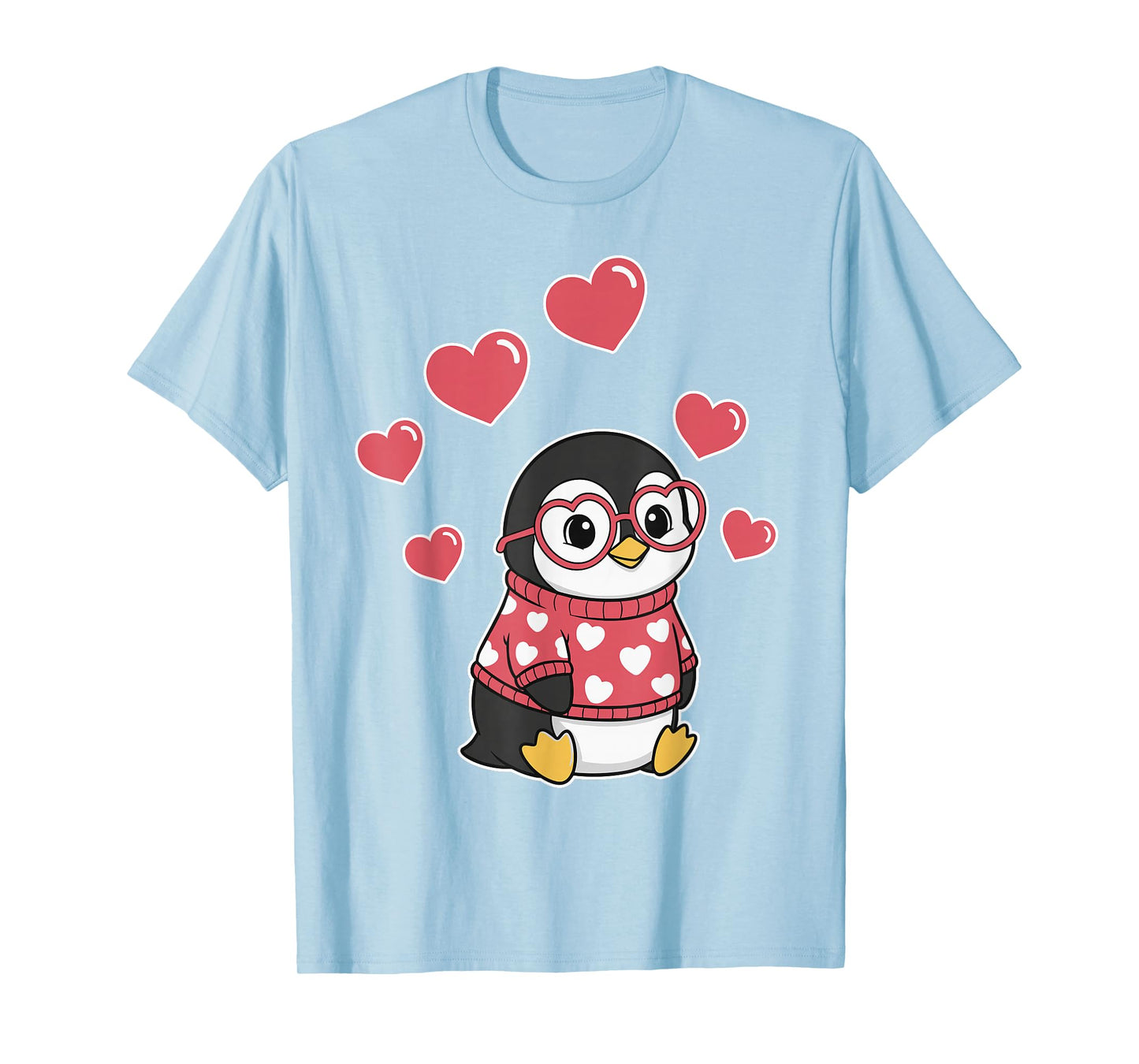 Kawaii Penguin with Hearts Funny Penguin Lover for Girls T-Shirt
