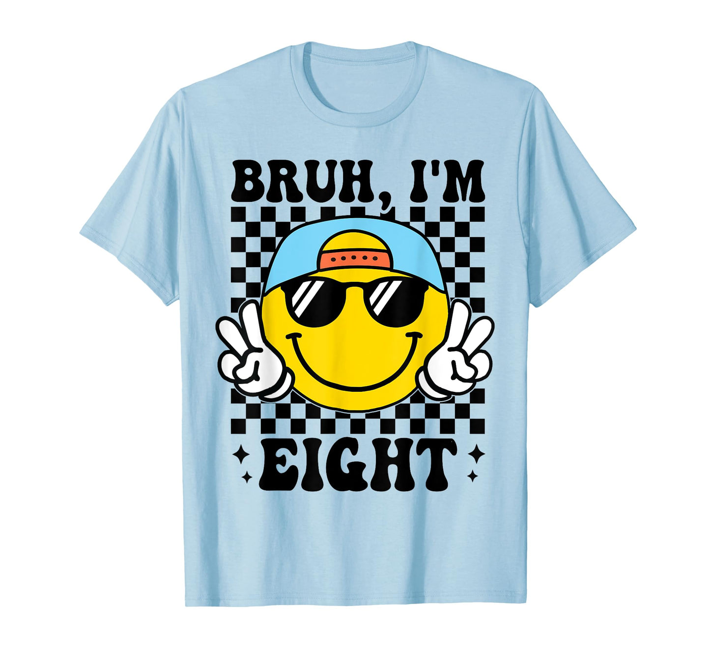 Bruh I'm Eight 8 8th Birthday Groovy Boys Girls 8 Years Old T-Shirt