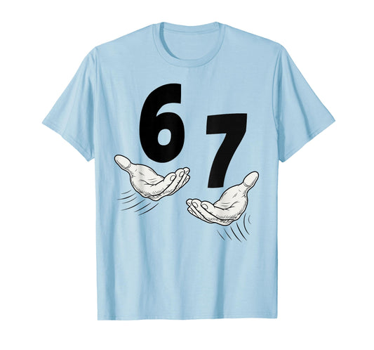 Six Seven 67 Hands 6 7 Kids 67 Teen Boys 6-7 Meme Funny T-Shirt
