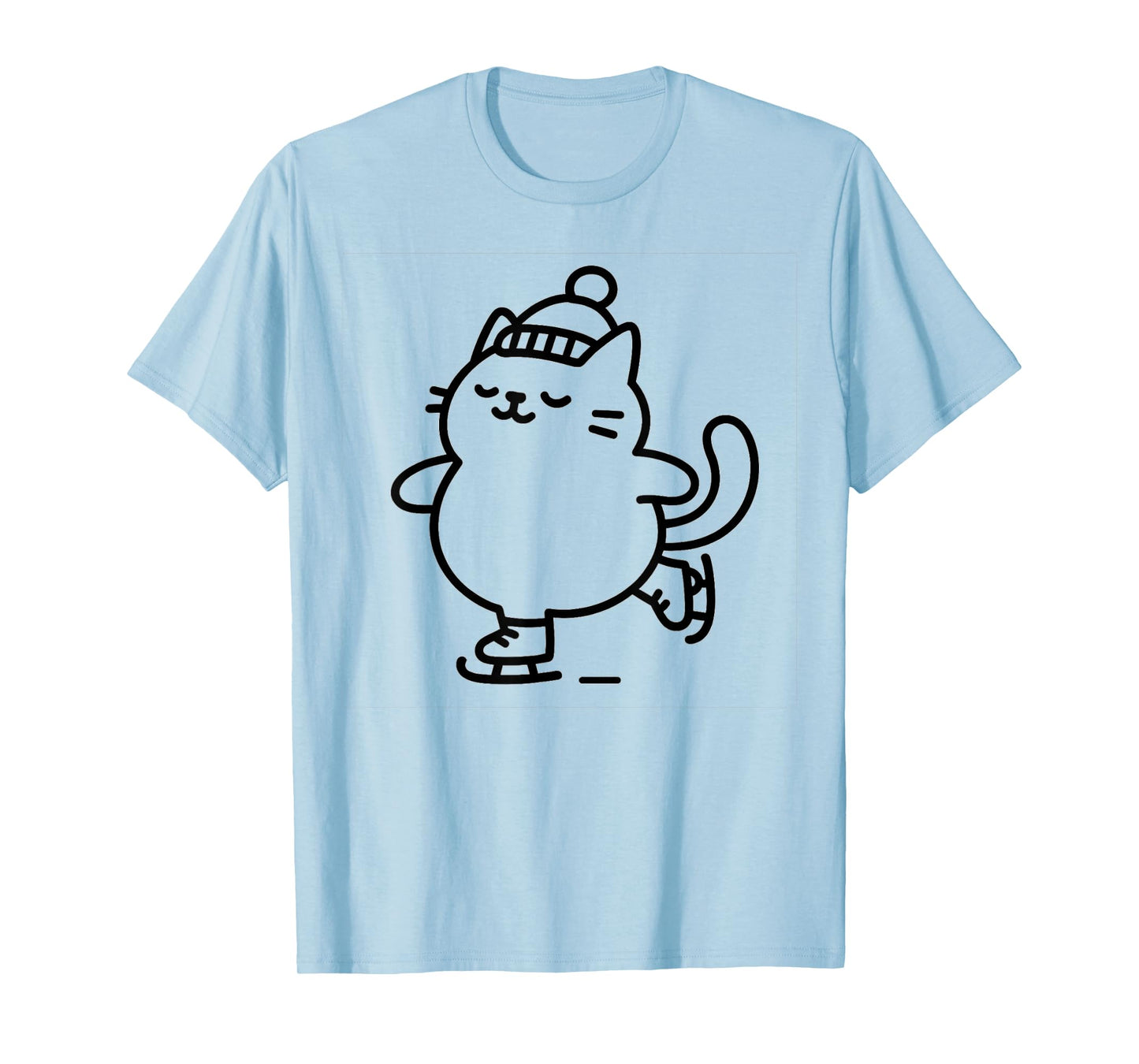 Cute Cat Ice Skating T-Shirt