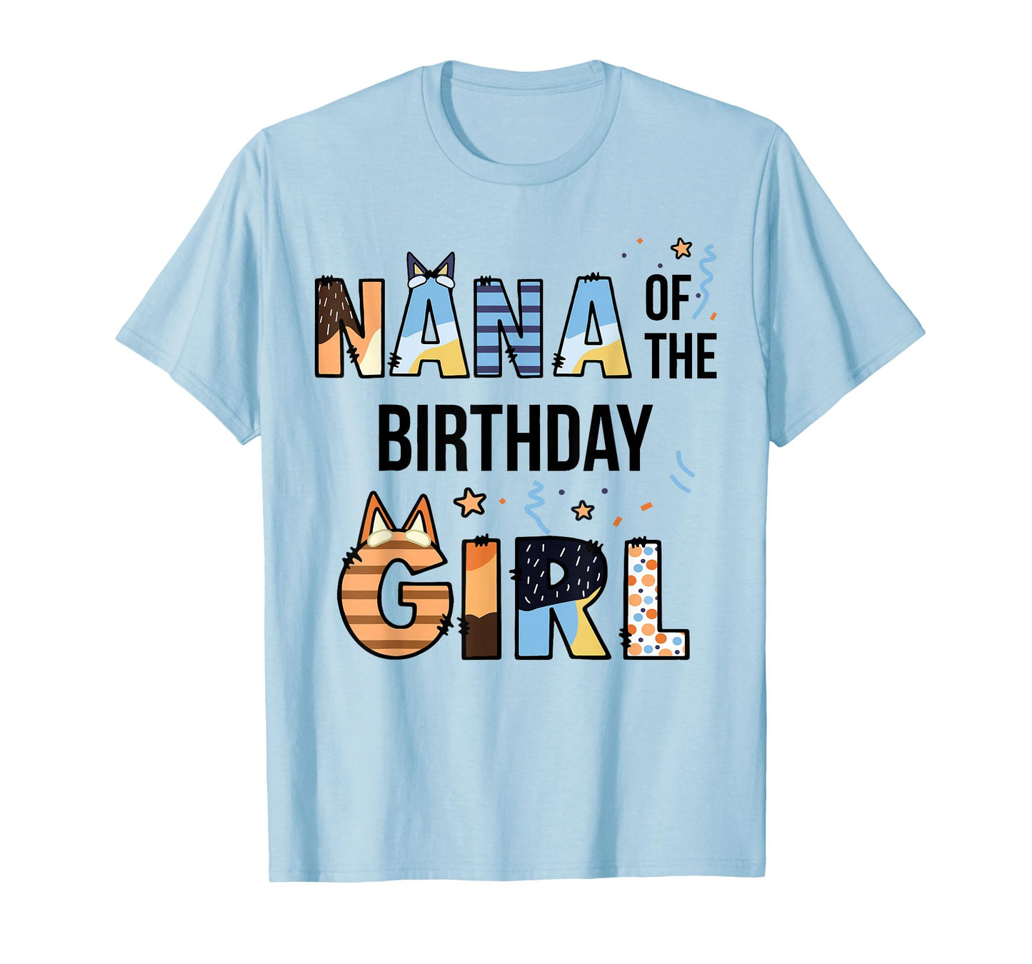 Nana Of The Birthday Girl Party Blue Dog Lover Matching T-Shirt