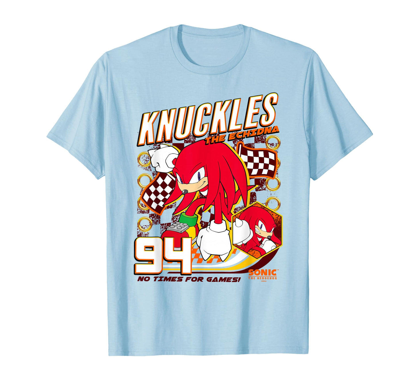Sonic The Hedgehog Knuckles The Echidna 94 Racing Poster T-Shirt