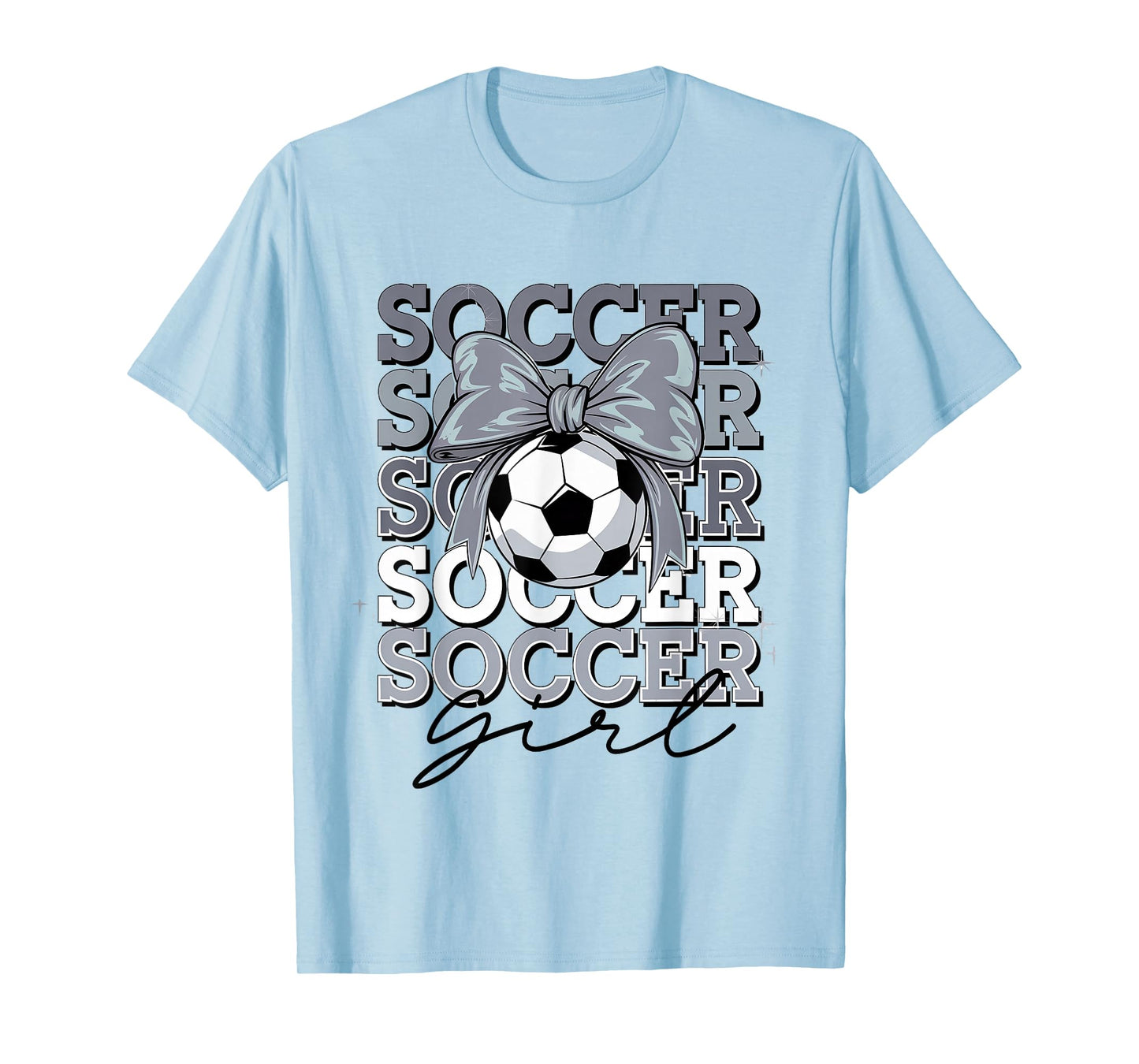 Groovy Soccer Girl Girls Coquette Bow Soccer T-Shirt