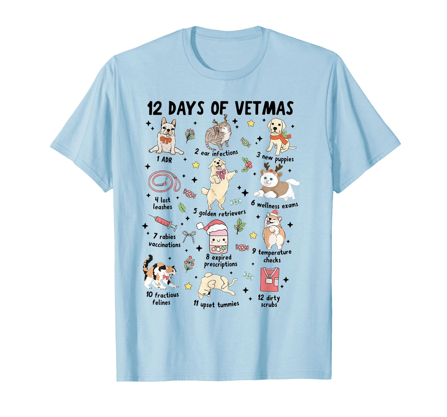 12 Days of Vetmas Christmas T-Shirt