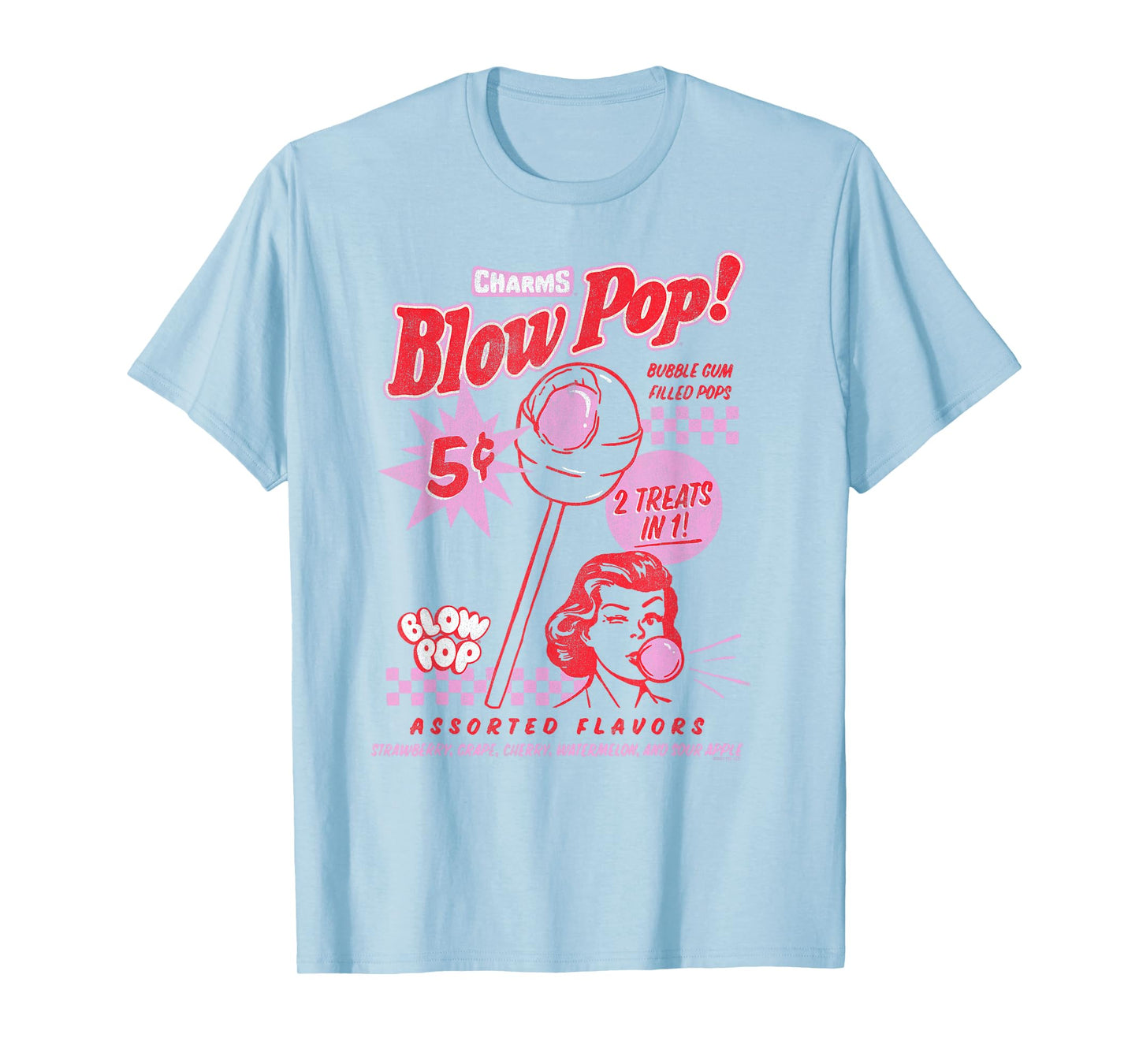 Charms Blow Pop 2 Treats in 1 Vintage Ad Sucker Candy T-Shirt