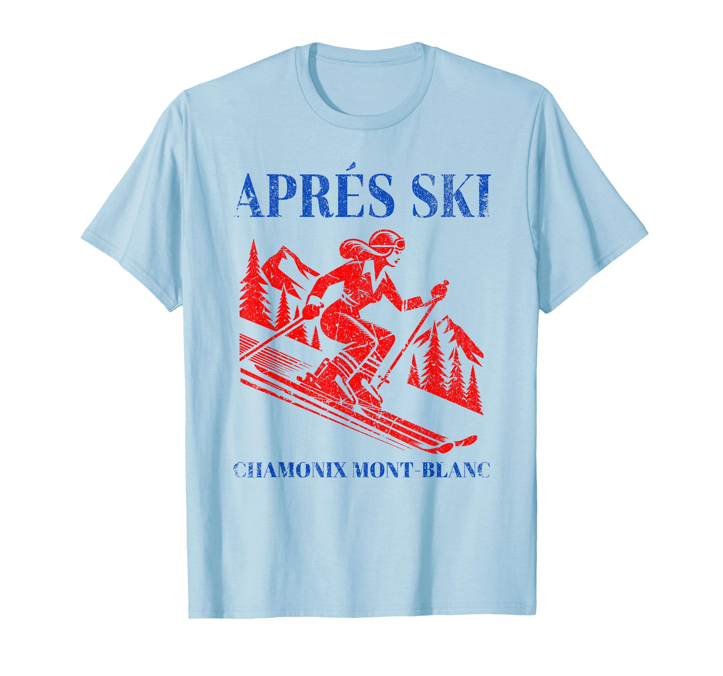 Ski Apres Vintage Ski Skiing Mont Blanc Retro Snow Skier T-Shirt